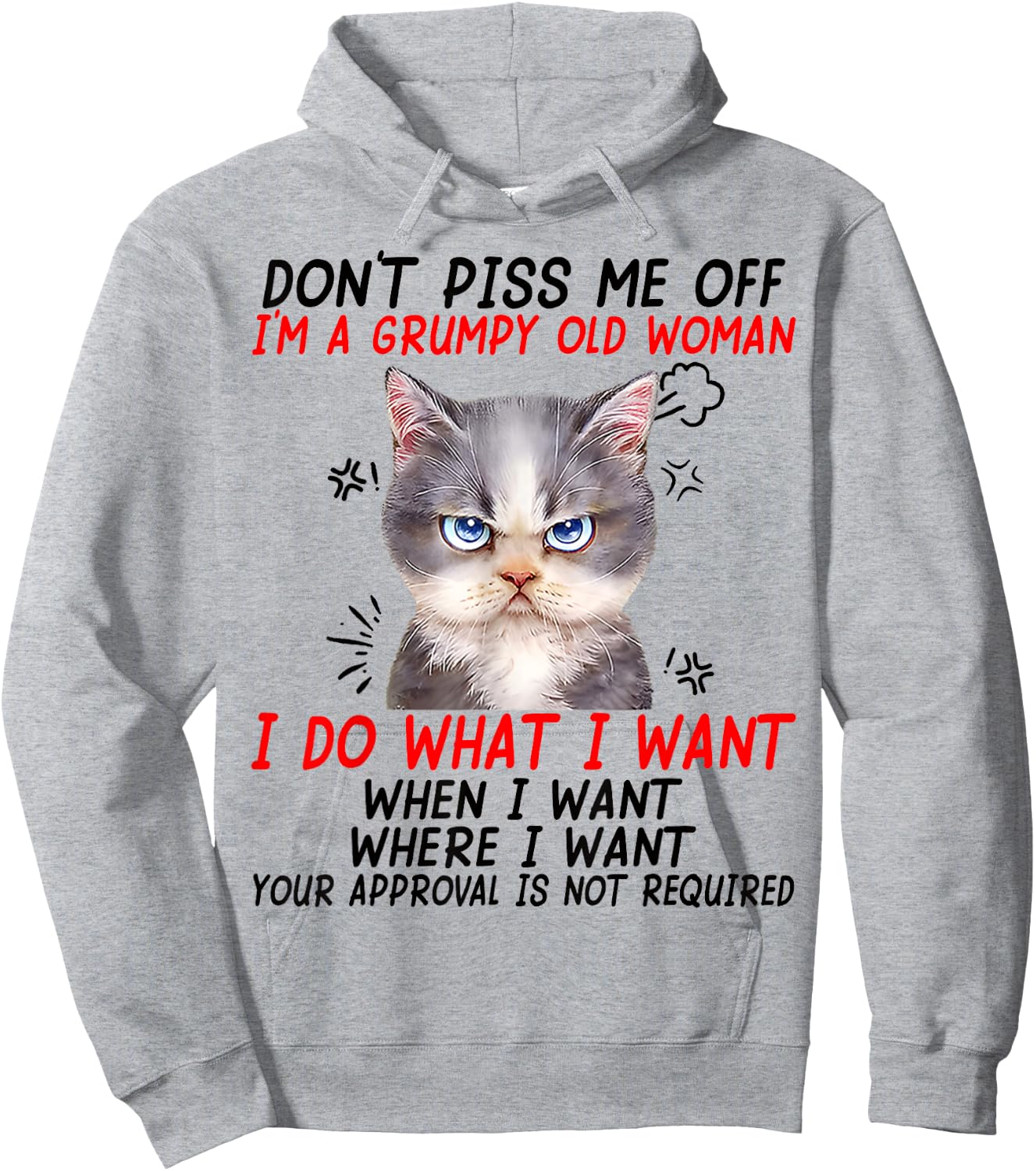 Don't piss me off I'm a grumpy old woman I do what I want Hoodie - Hoodie | Ash