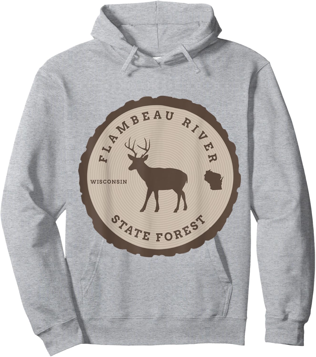 Flambeau River State Forest Wisconsin WI Outdoors Deer Hoodie - Hoodie | Ash