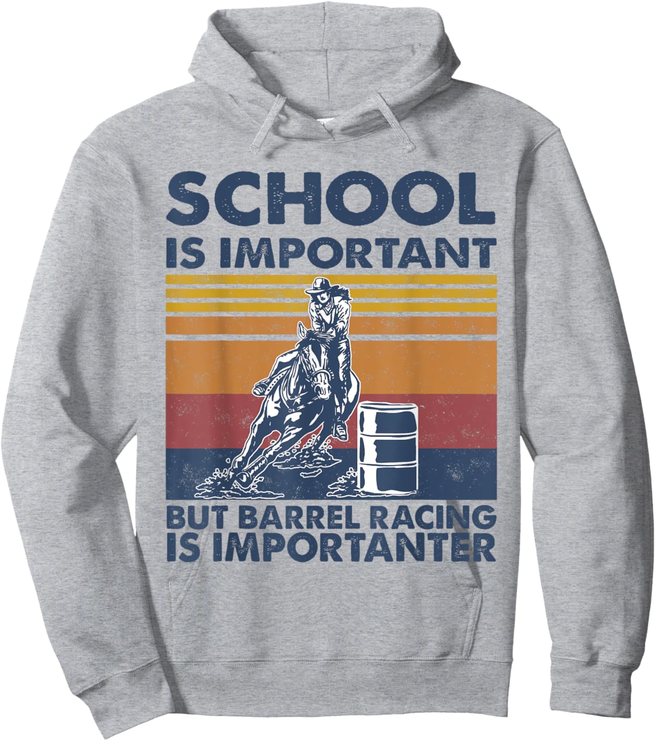 School Is Important But Barrel Racing Is Importanter Rodeo Hoodie - Hoodie | Ash