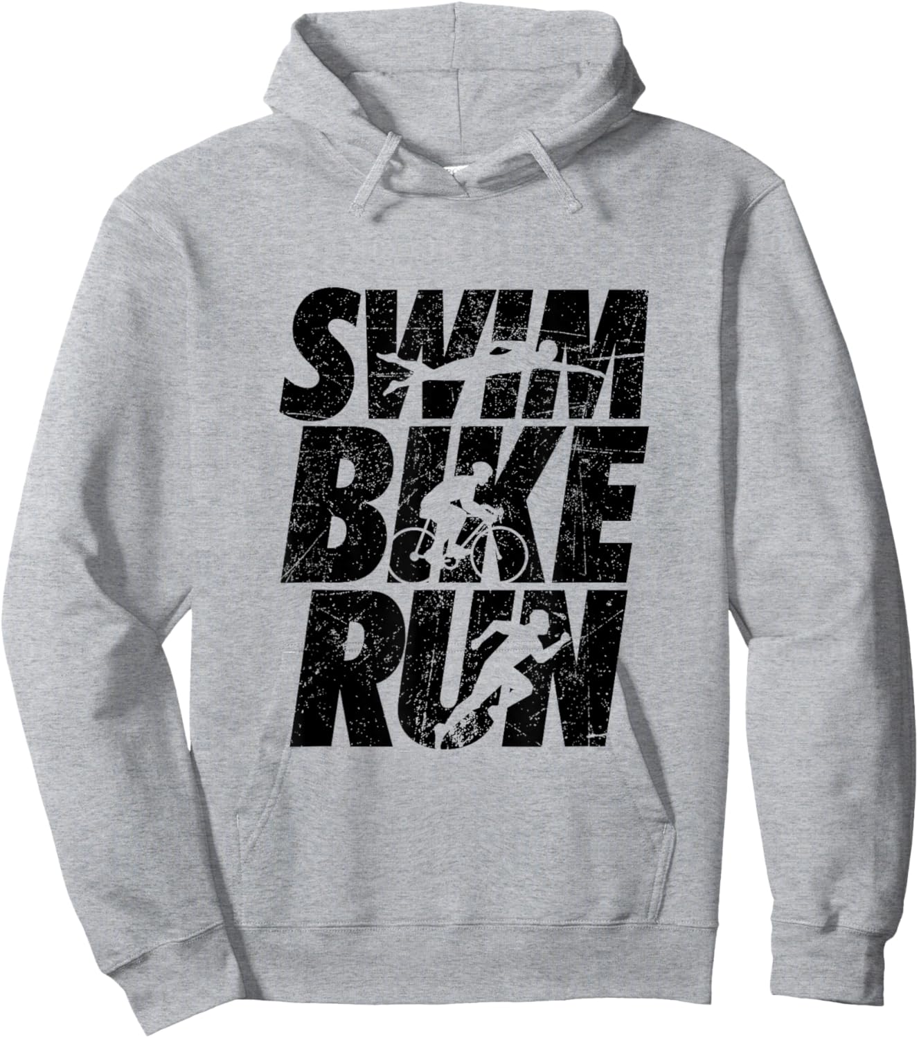 Swimming Cycling Running Triathlon Running Swimming Hoodie - Hoodie | Ash