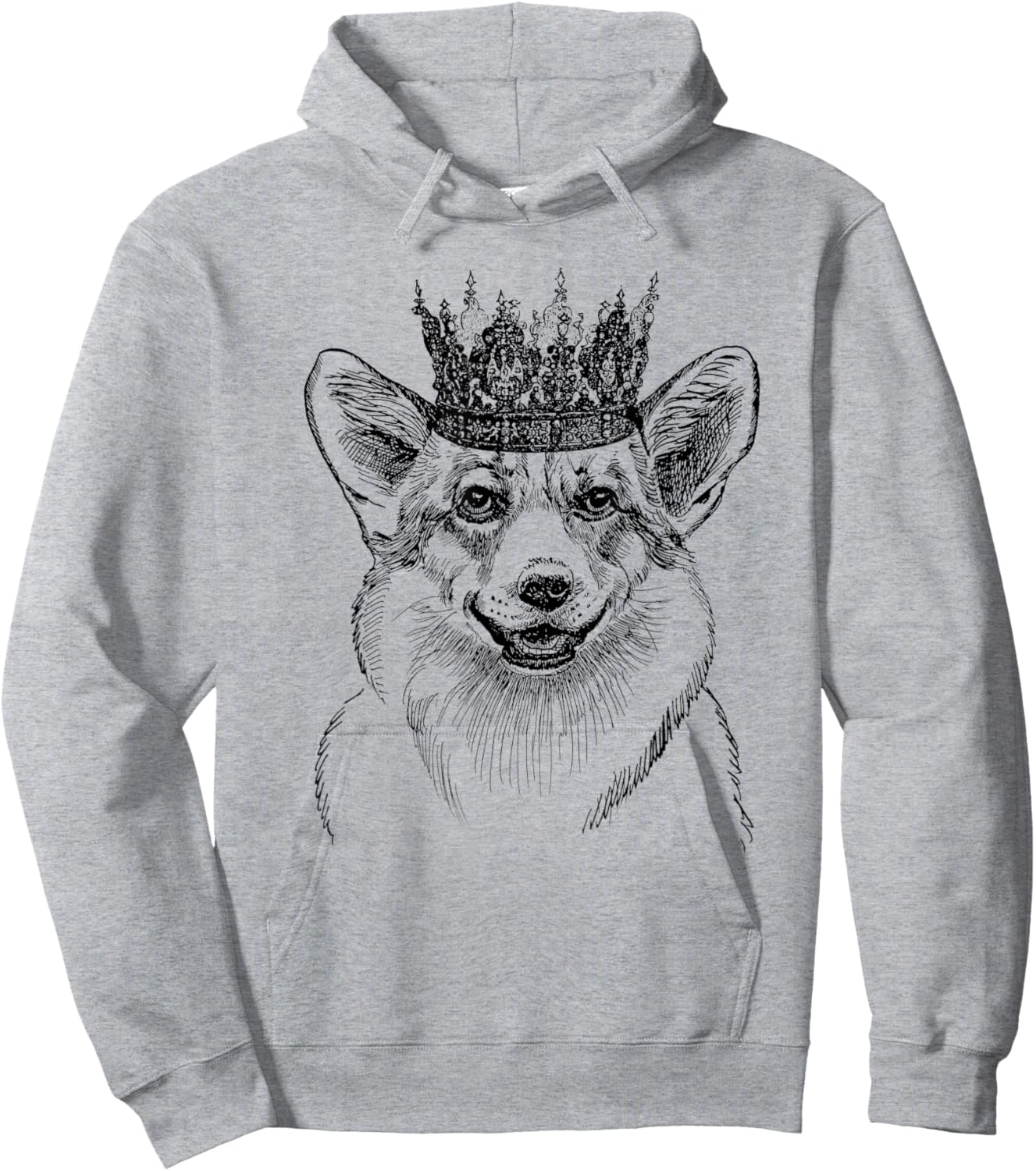 British Corgi Dog Queen Crown Queens Platinum Jubilee Women Hoodie - Hoodie | Ash