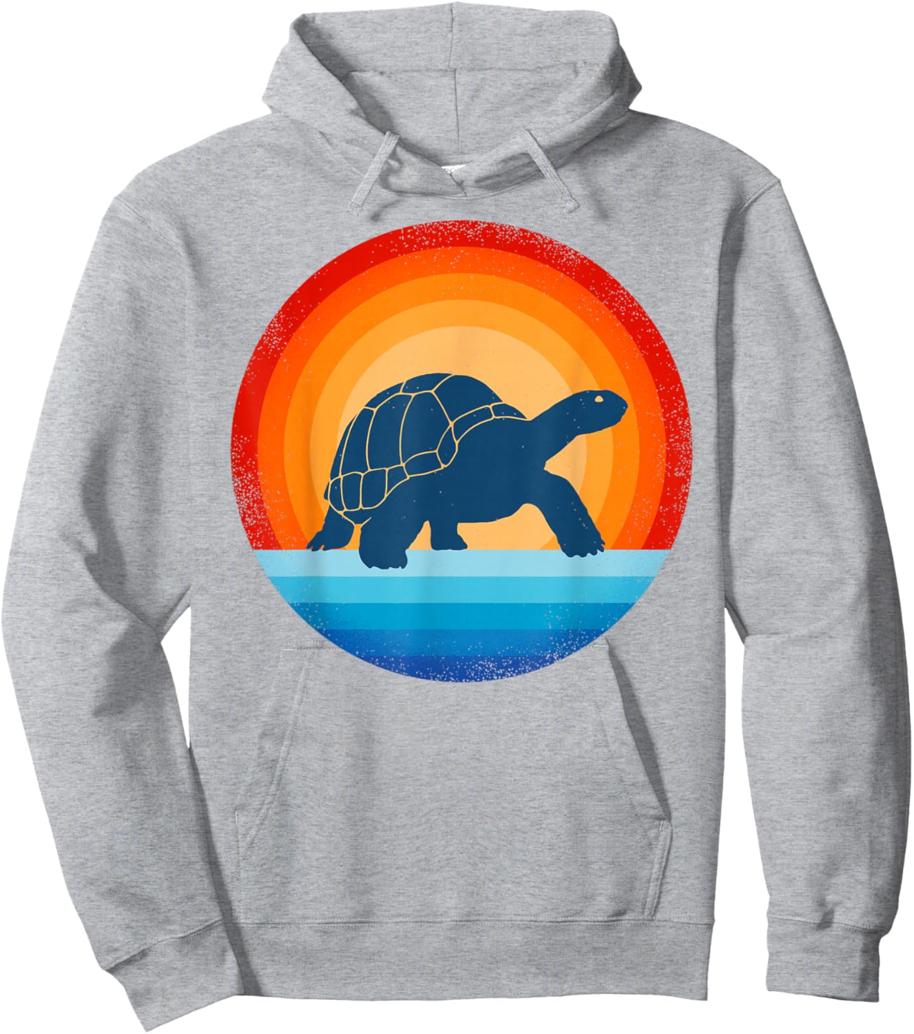 Tortoise Retro Vintage 60 70s Sunset Turtle Reptile Animal Hoodie - Hoodie | Ash
