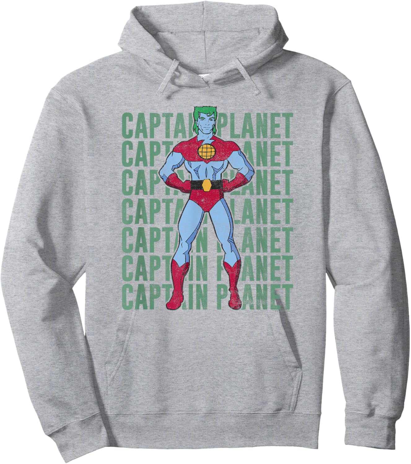 Captain Planet Text Stacked Poster Hoodie - Hoodie | Ash