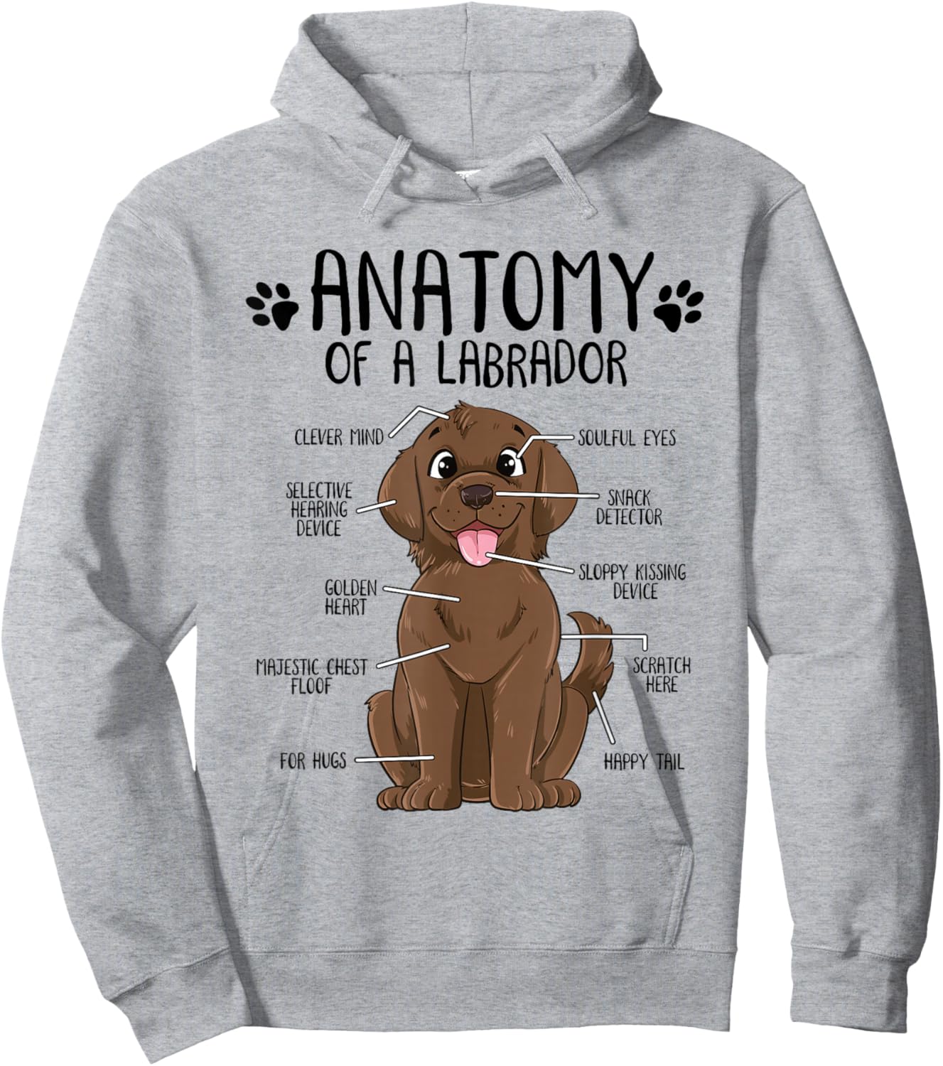 Funny Anatomy Labrador Retriever Chocolate Lab Dog Owner Hoodie - Hoodie | Ash