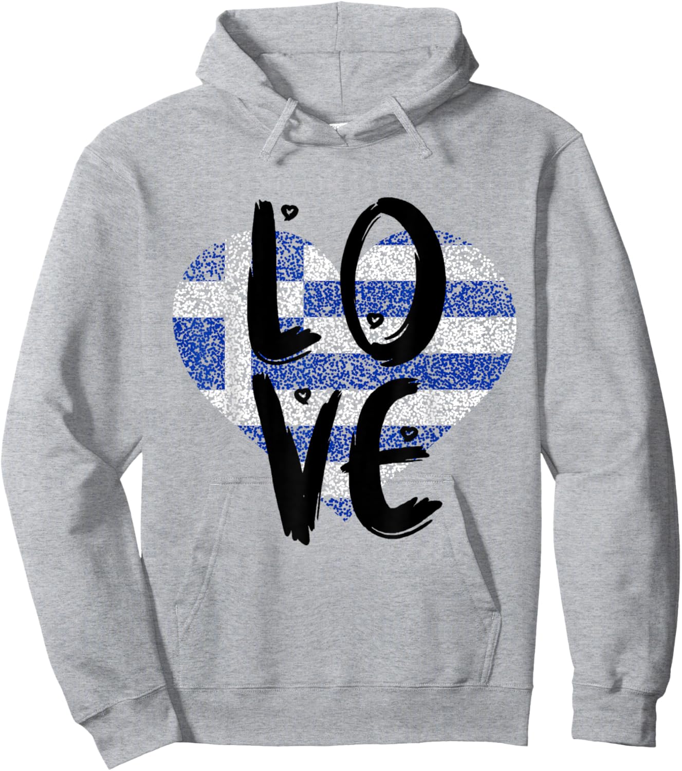 Greece Flag Greek Hellenic Pride Heart Hoodie - Hoodie | Ash
