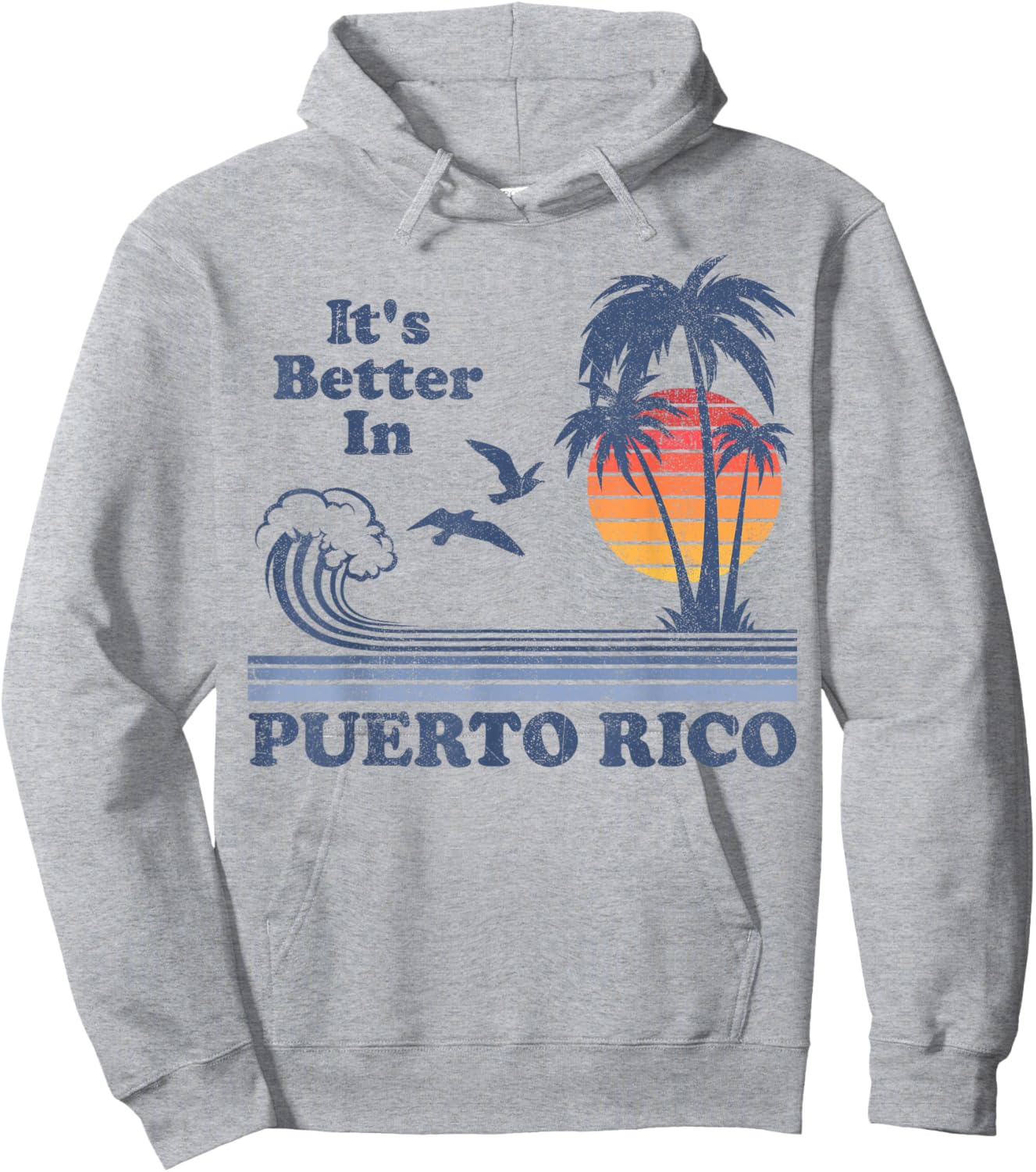 It's Better In Puerto Rico Beach Retro Vintage 80's 70's Women Kids Hoodie - Hoodie | Ash