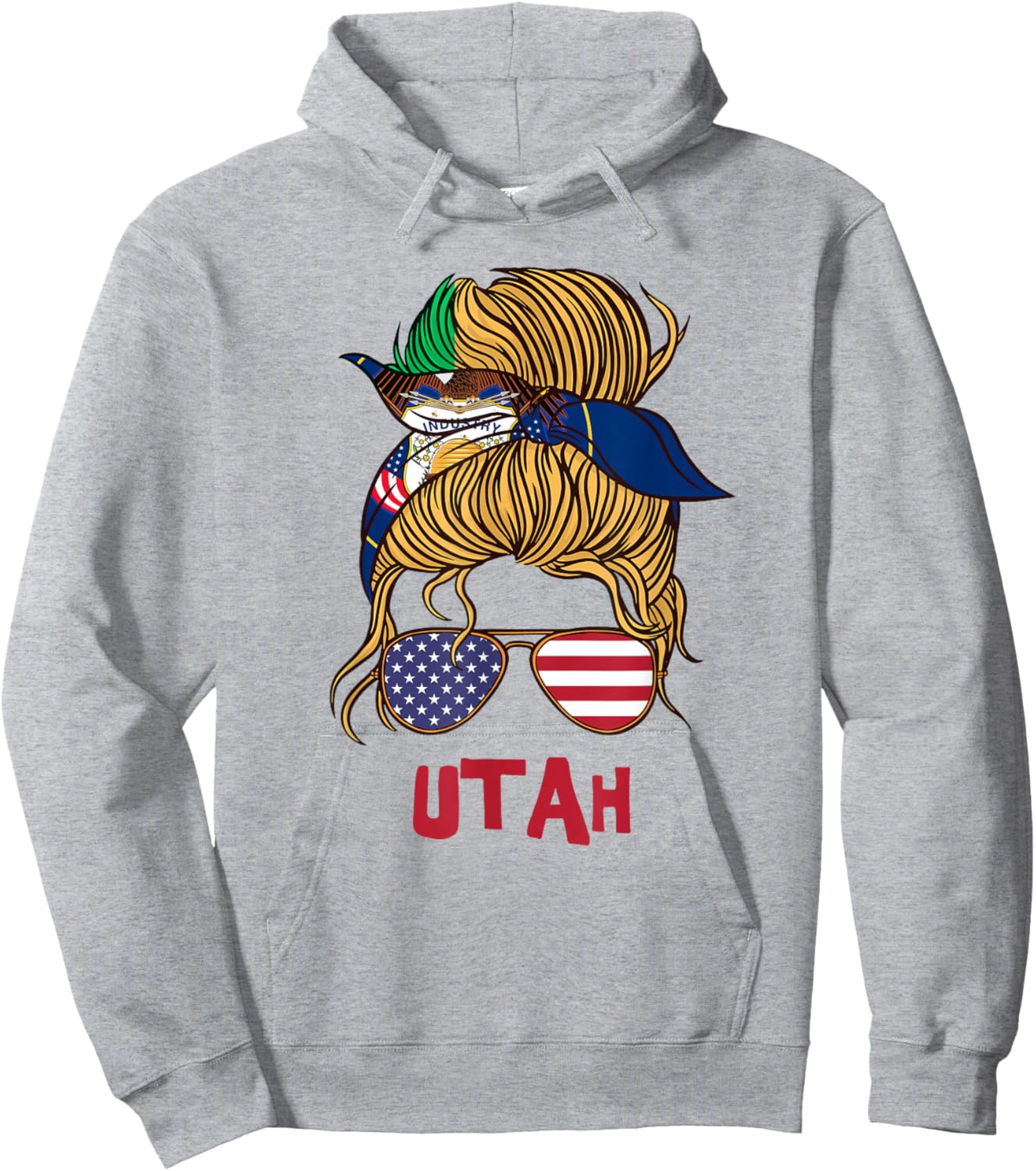 Utah for Girls Utah proud State Flag Hoodie - Hoodie | Ash