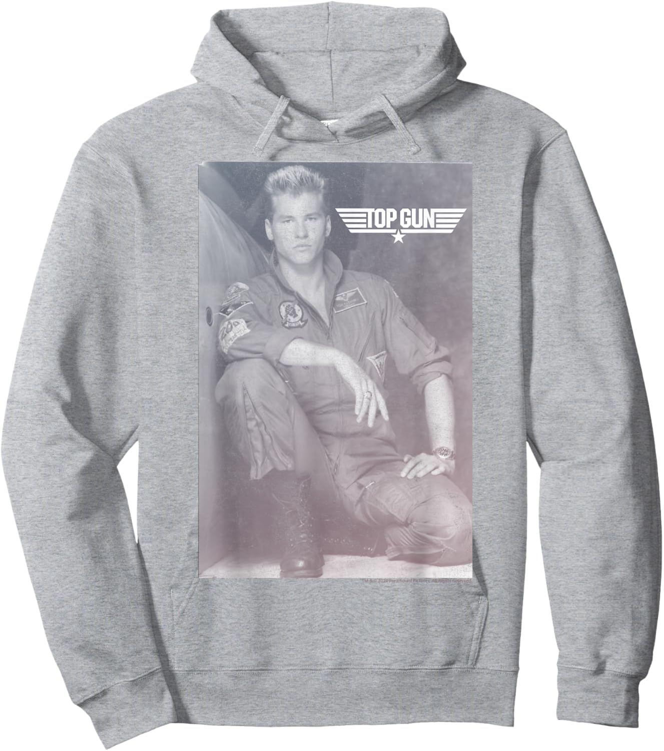 Top Gun Lt. Tom 'Iceman' Kazansky Black & White Poster Hoodie - Hoodie | Ash
