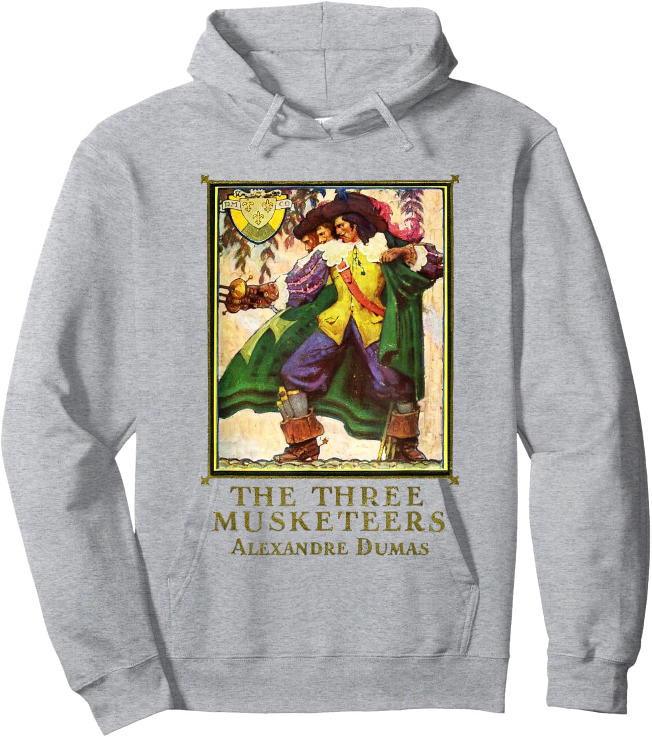 The Three Musketeers Alexandre Dumas Vintage Book Cover Hoodie - Hoodie | Ash