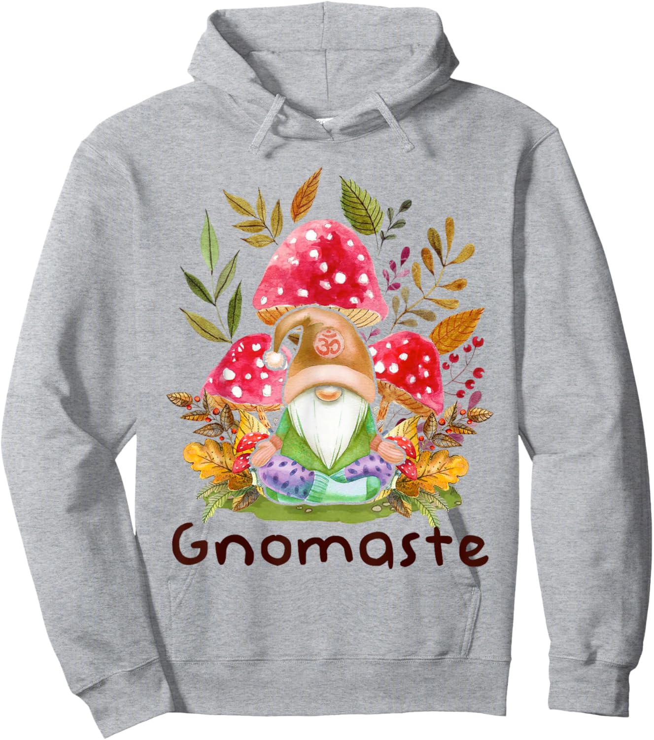 Cute Gnomaste Yoga Gnome Namaste Meditation Zen Hoodie - Hoodie | Ash