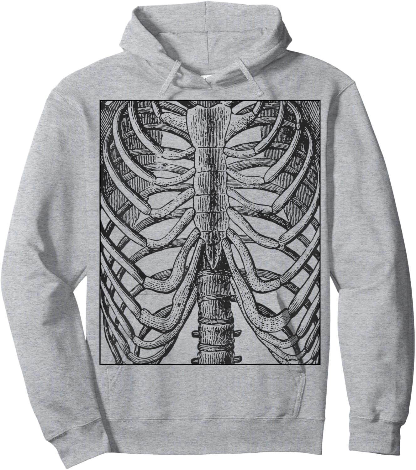X-Ray Skeleton Rib Cage Bones Anatomy Halloween Costume Hoodie - Hoodie | Ash