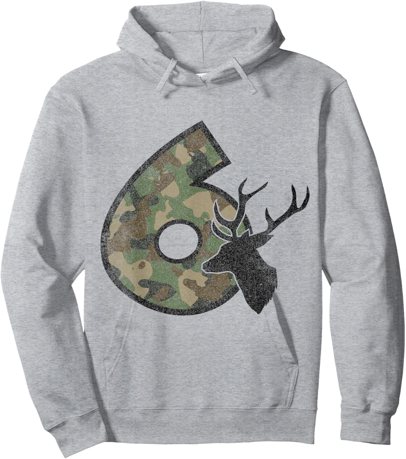 Country Boys Camo 6 Six Sixth Year Old Birthday Deer Hunter Hoodie - Hoodie | Ash