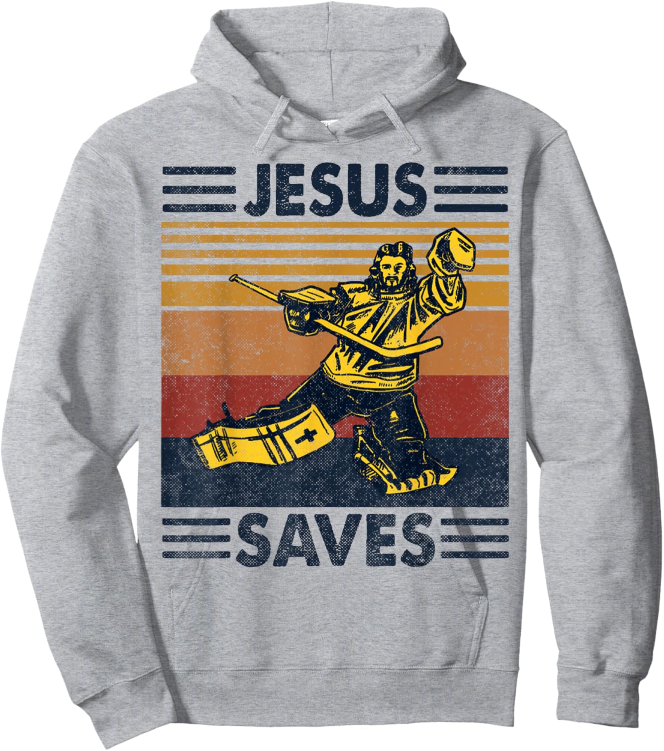 Jesus Saves Ice Hockey Goalie Sport Religious Christian Gift Hoodie - Hoodie | Ash
