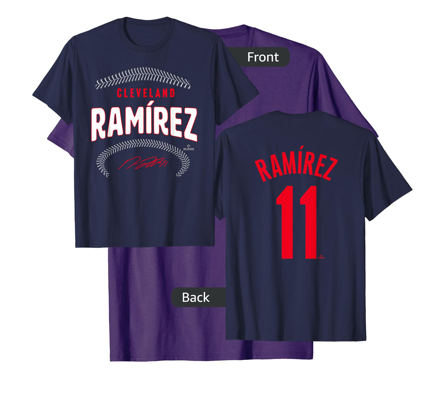Jose Ramirez Cleveland Name & Number (Front & Back) T-Shirt