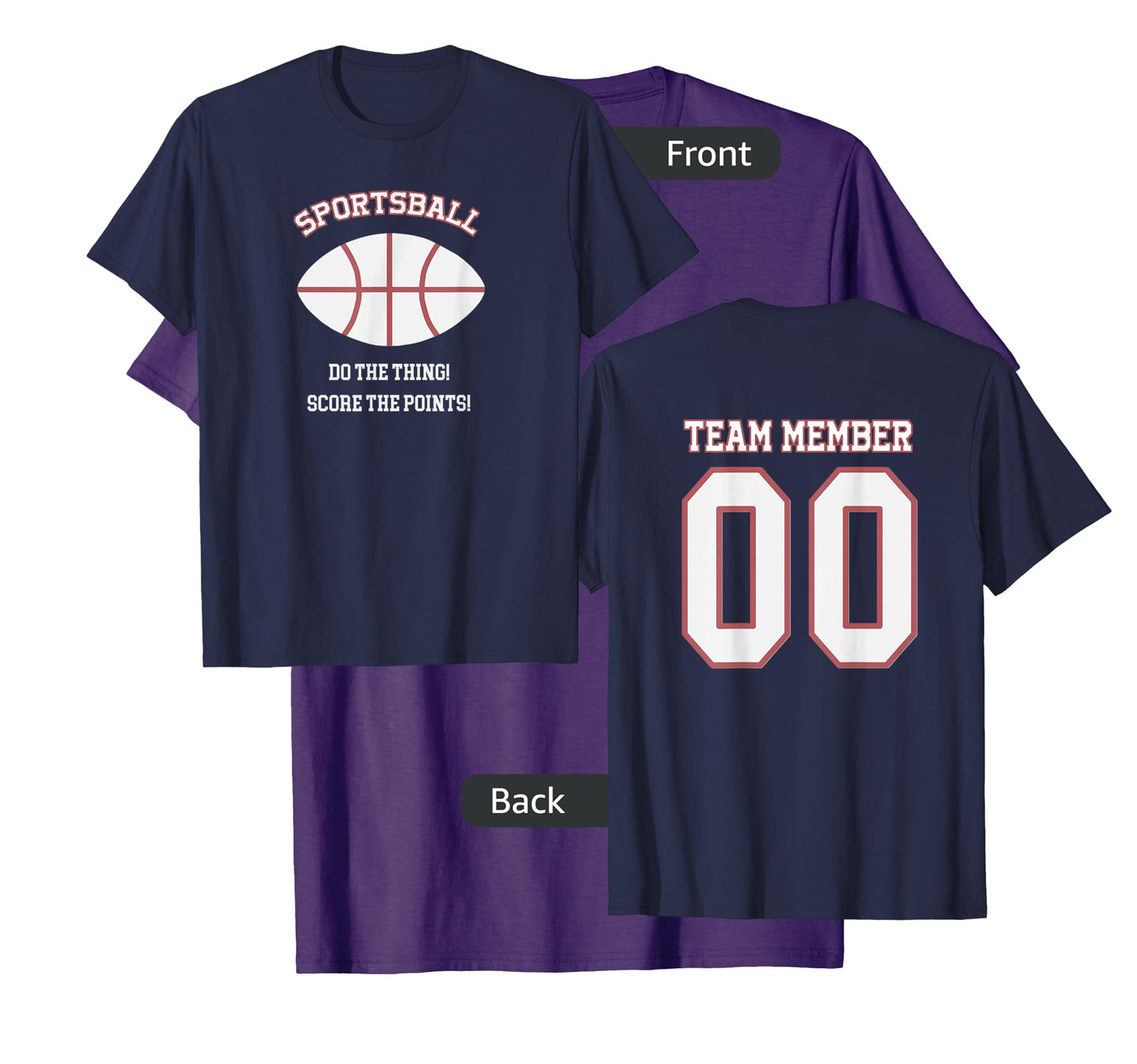 SPORTSBALL 2 Sided Jersey Style Baseball Football Basketball T-Shirt
