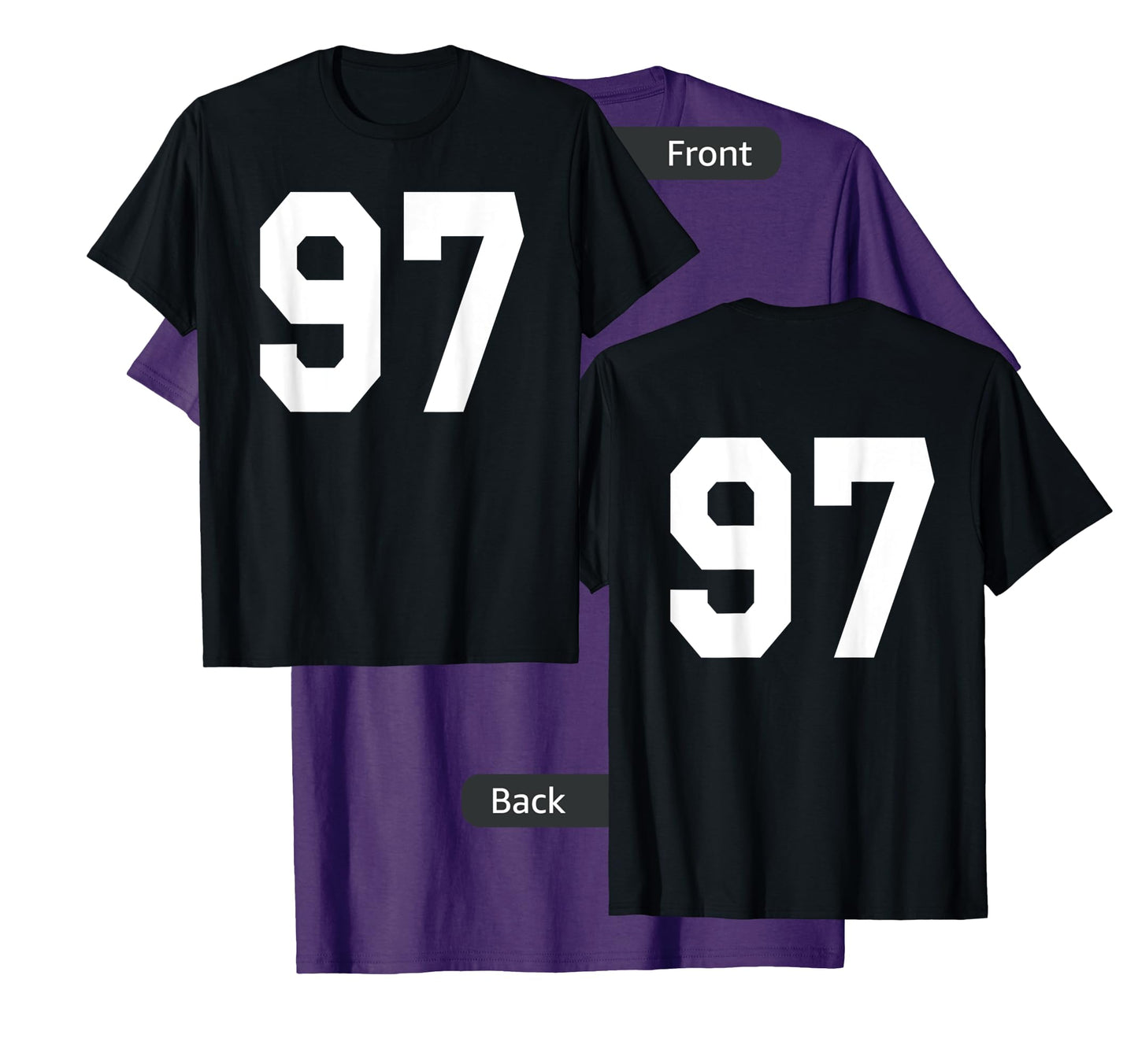 Number 97 Sports Jersey Front and Back Team Player T-Shirt