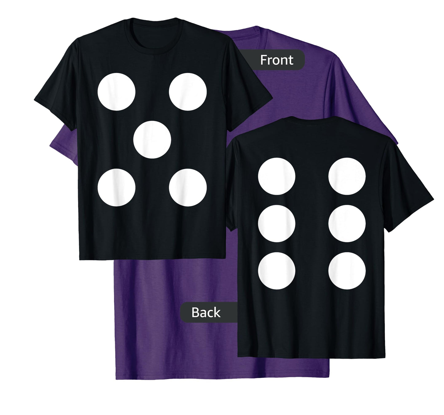 Dice Front 5 Back 6 Yo 11 2-Sided Halloween Costume Shirt