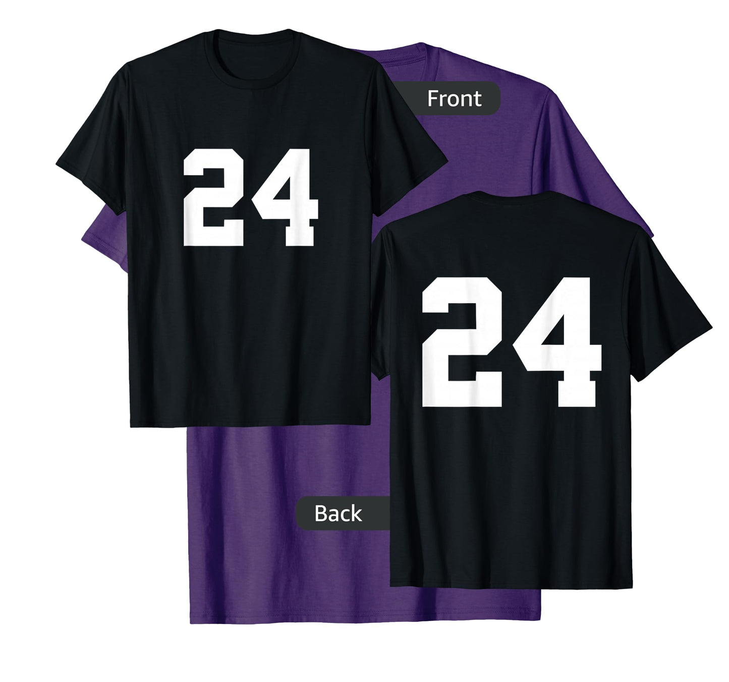 Number 24 (on Front / Back) Sports Team Jersey Number T-Shirt