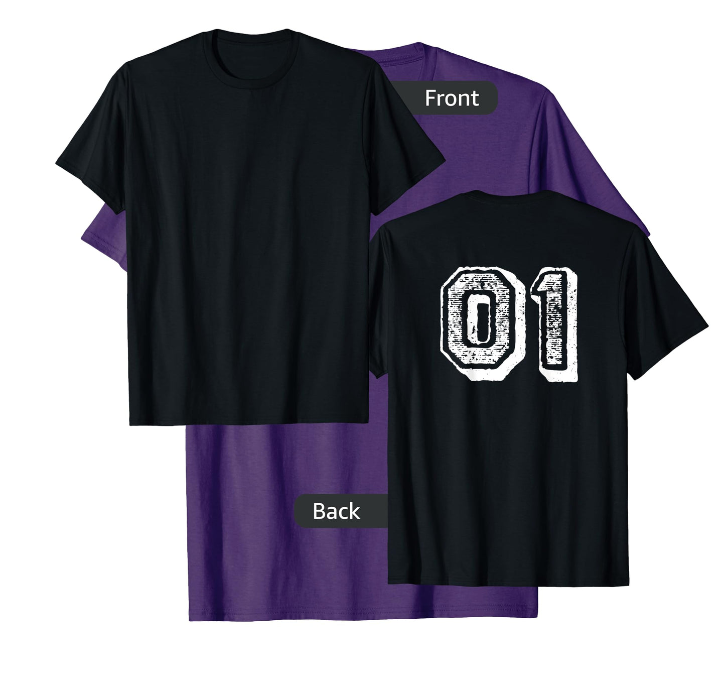 Number 01 Sports Jersey Player #01 1 Fan BACK PRINT Vintage T-Shirt