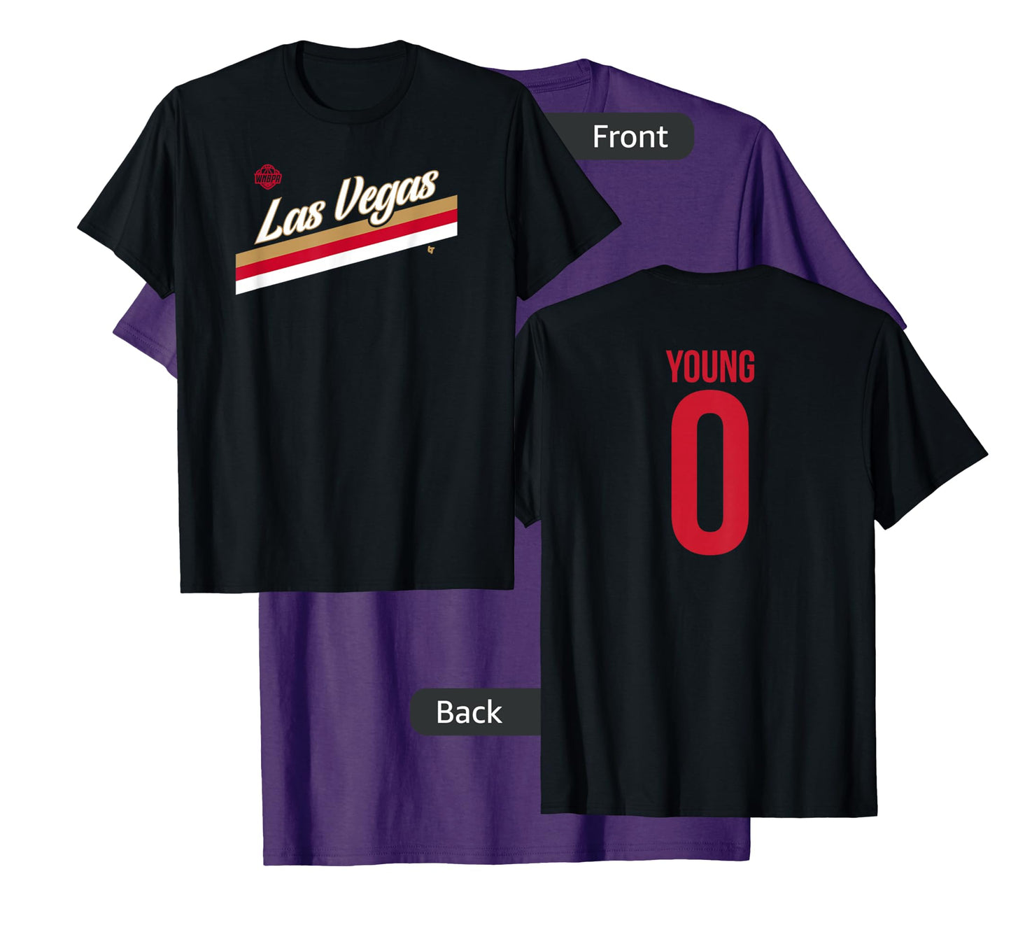 Jackie Young 0 - Number on Back - Las Vegas Basketball T-Shirt