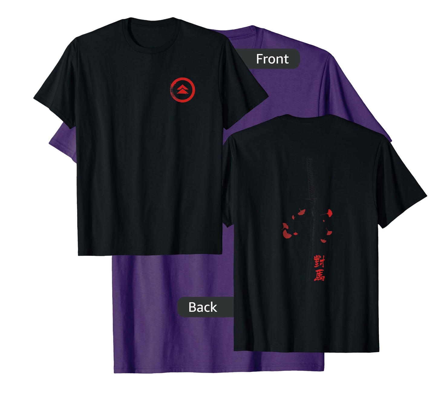 Ghost of Tsushima Front and Back Katana Leaves Video Game T-Shirt