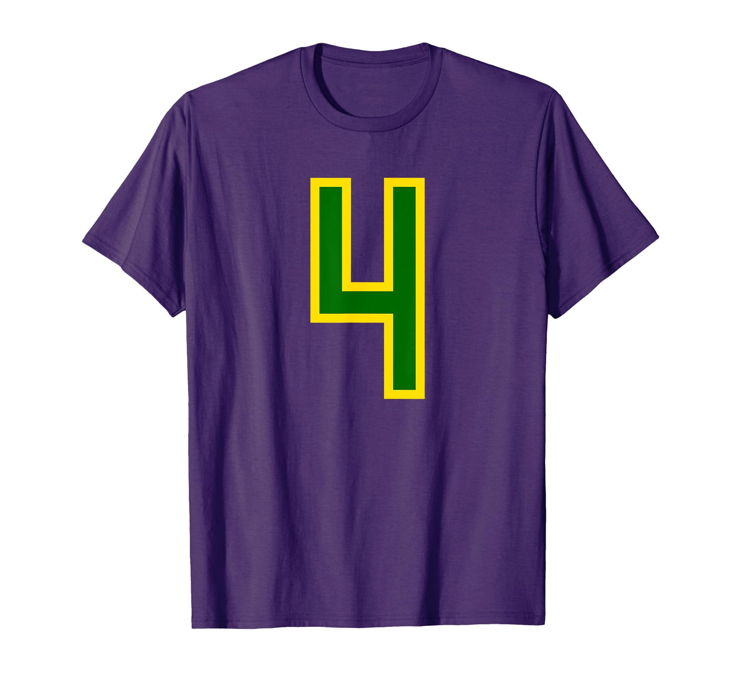 Number #4 Green Yellow Sport Number 4 T-Shirt
