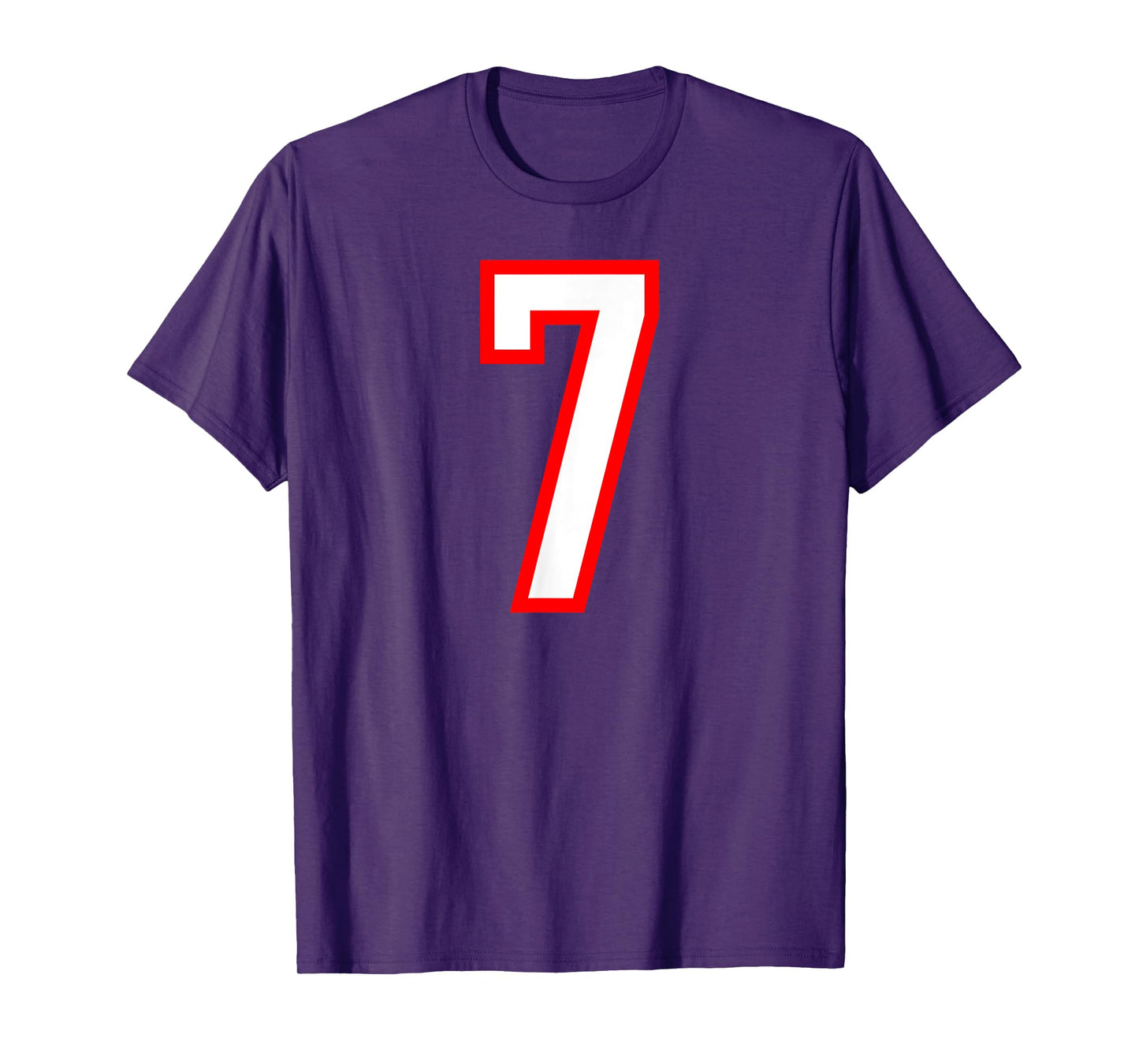 Number #7 White Red Sport Number 7 T-Shirt