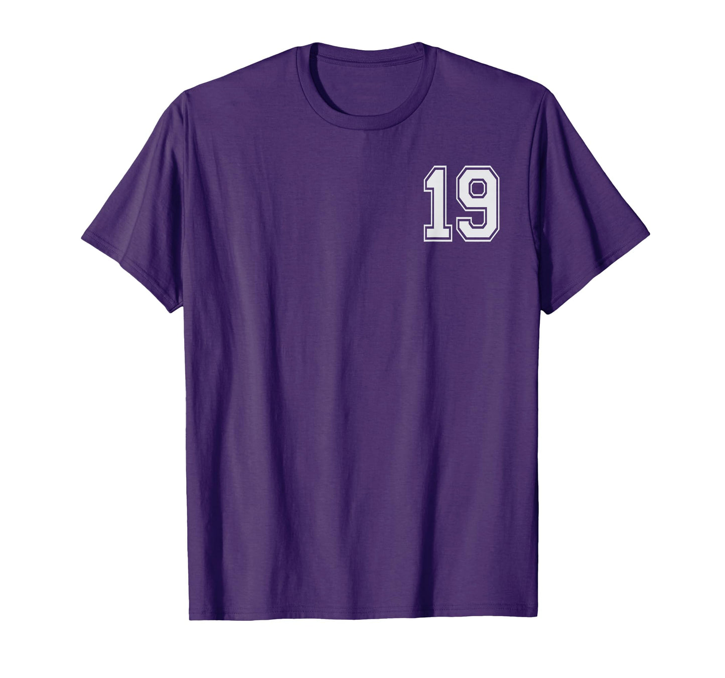 #19 Numbered Team Jerseys Shirt Big # on back Youth or Adult T-Shirt