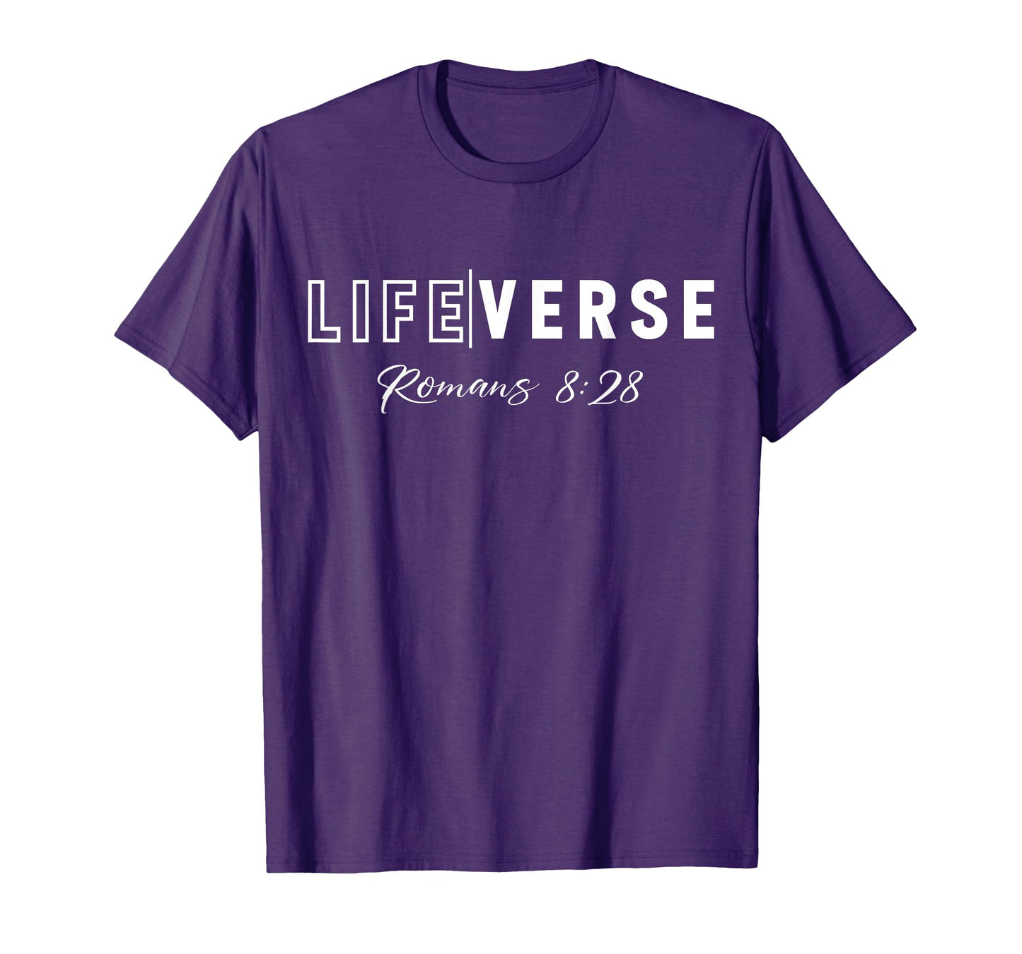 Life Verse Romans 8:28 Christian Bible Study Love Jesus T-Shirt