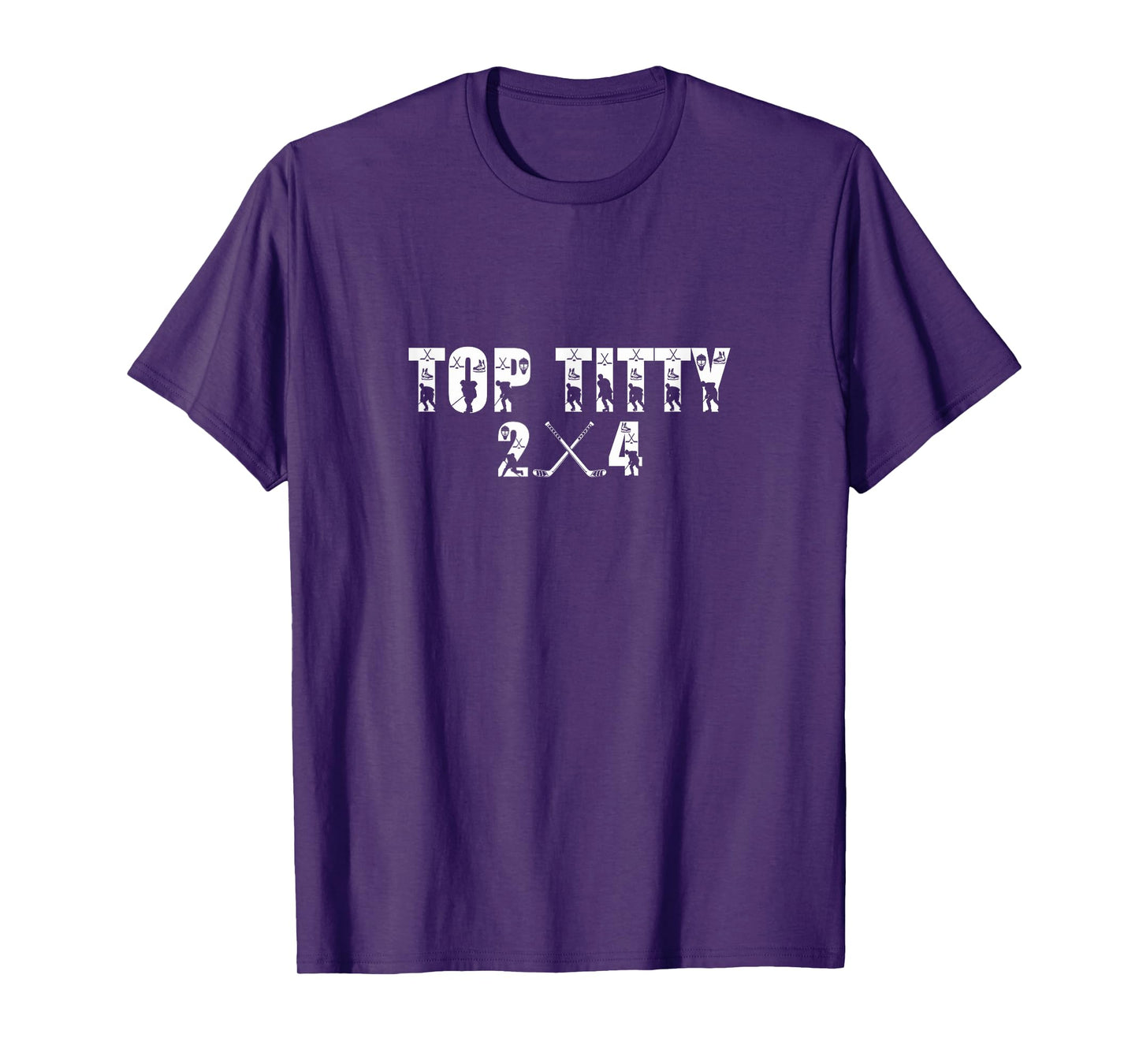 Top Titty Hockey 2x4 Funny Puck Enthusiasts Fans T-Shirt