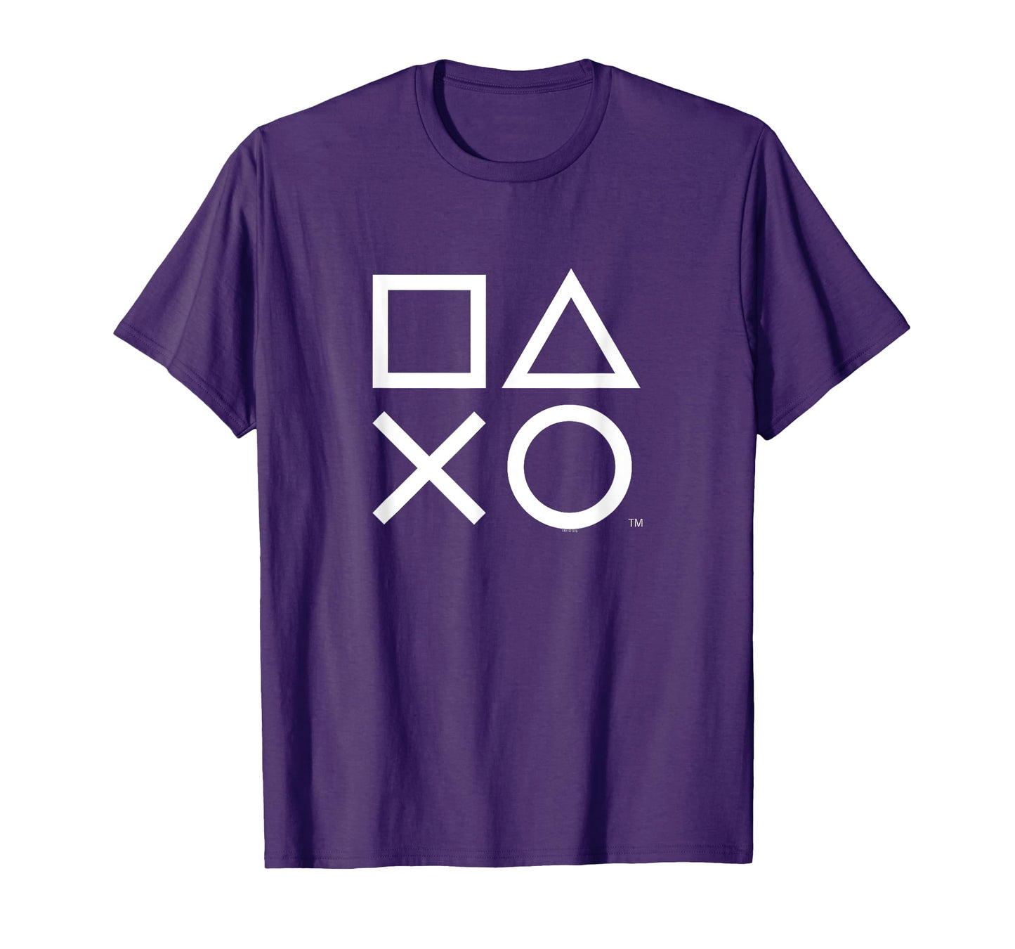 PlayStation PS5 Gamer Controller Icons in Classic White T-Shirt