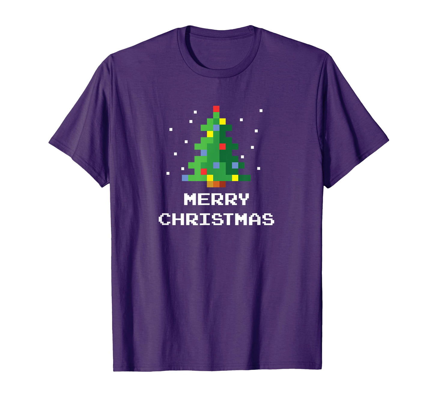 Merry Christmas Pixel Art 8-Bit Video Game Christmas Tree T-Shirt