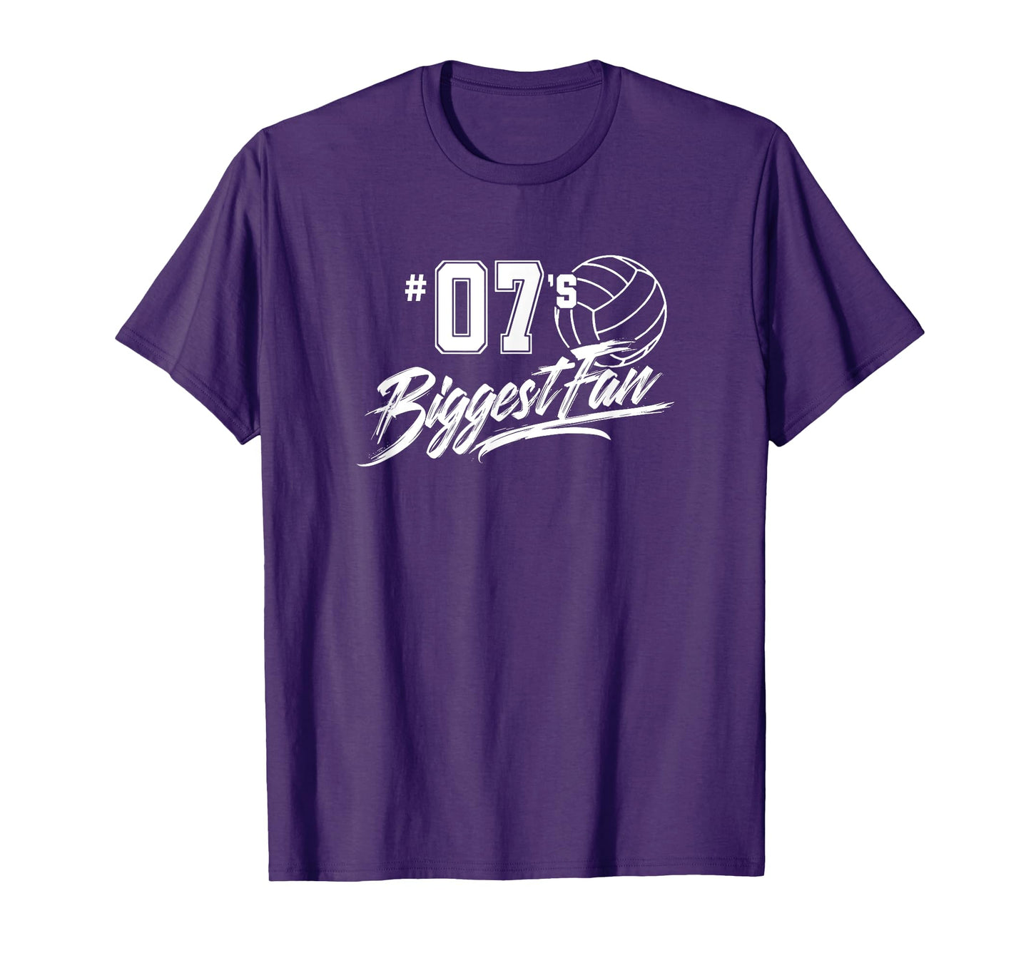 Volleyball Mom Number 07's Biggest Fan Dad Brother Sister T-Shirt