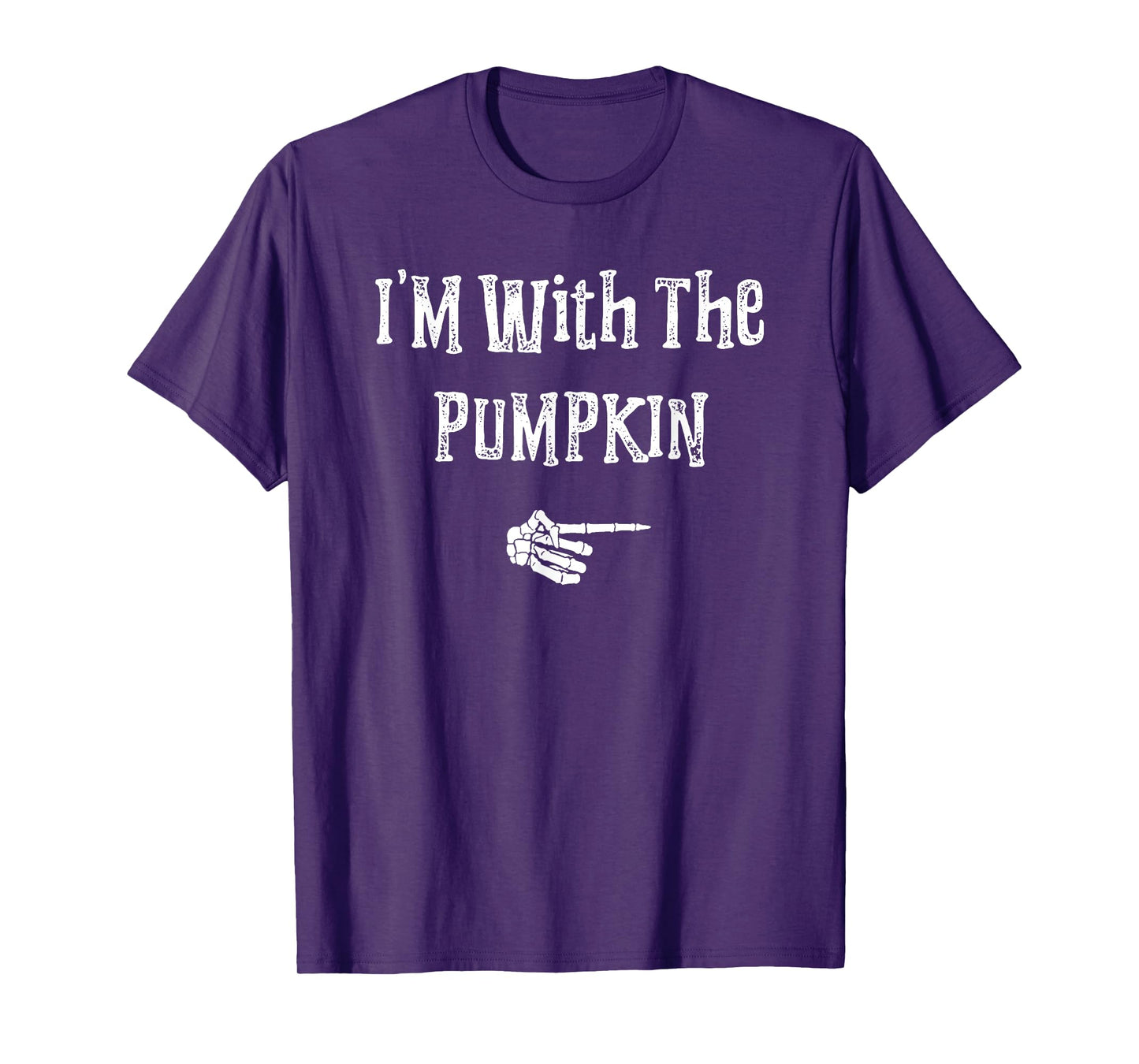 I'm With Pumpkin Halloween Costume Funny Couples Matching T-Shirt