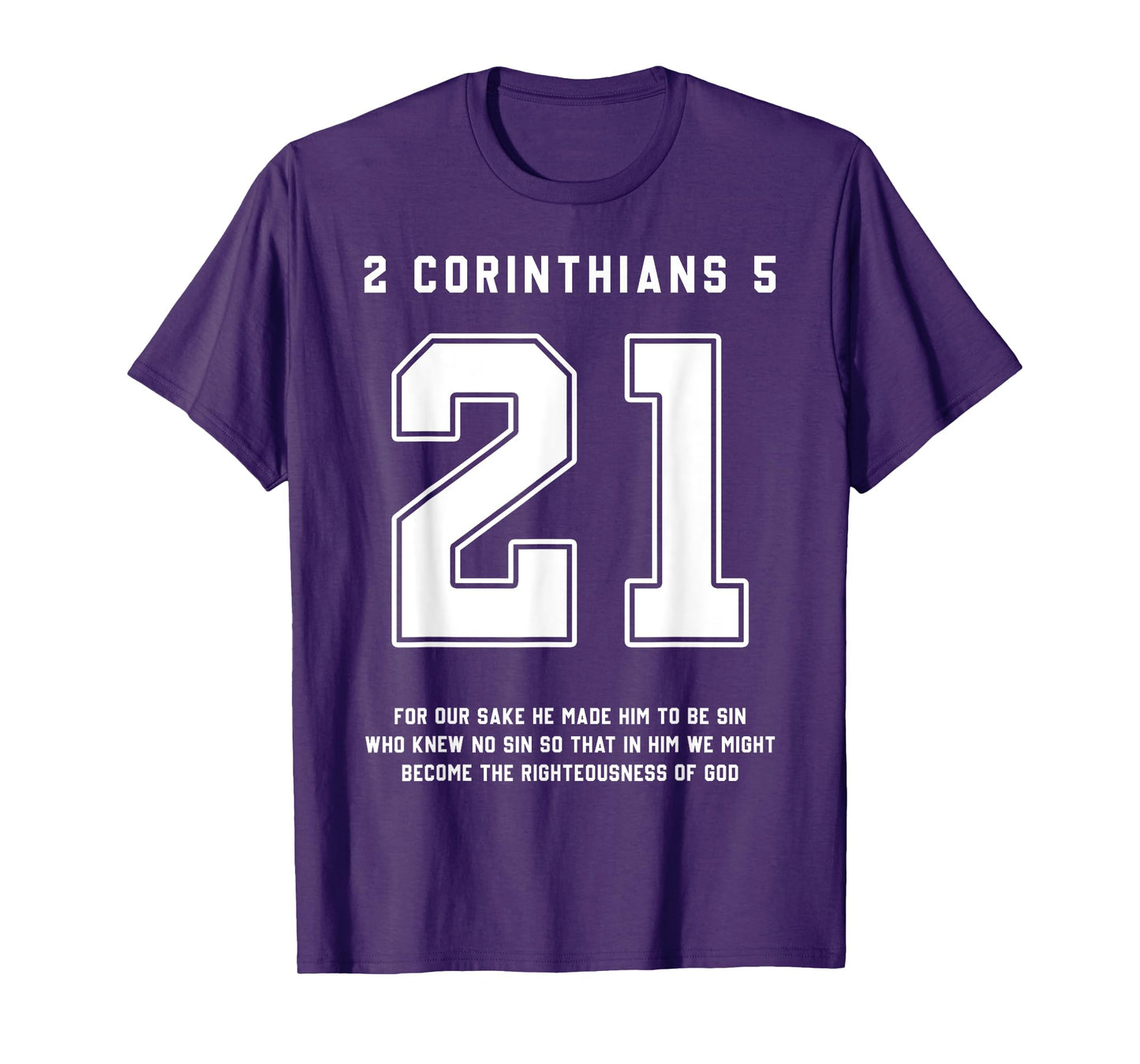 2 Corinthians 5:21 Bible Verse Team Sports Jersey Christian T-Shirt