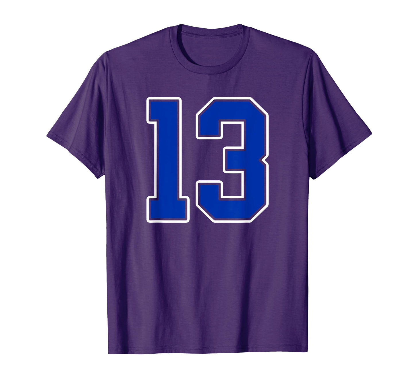 Royal Blue White Number 13 Jersey Player Uniform #13 T-Shirt