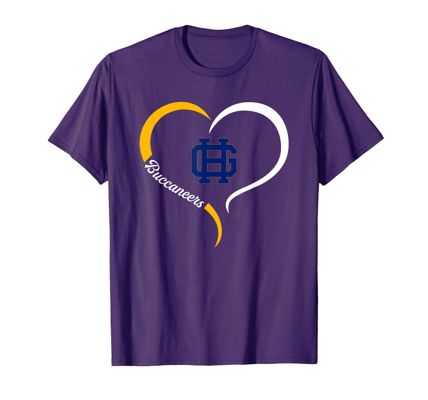 Grand Haven Buccaneers Logo Half Heart Slogan HS T-Shirt