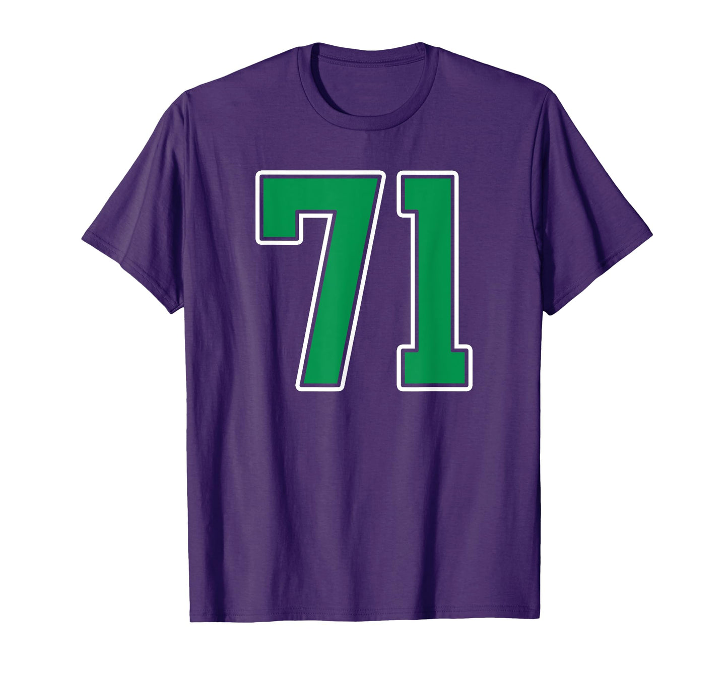 Kelly Green White Number 71 Jersey Player Uniform #71 T-Shirt