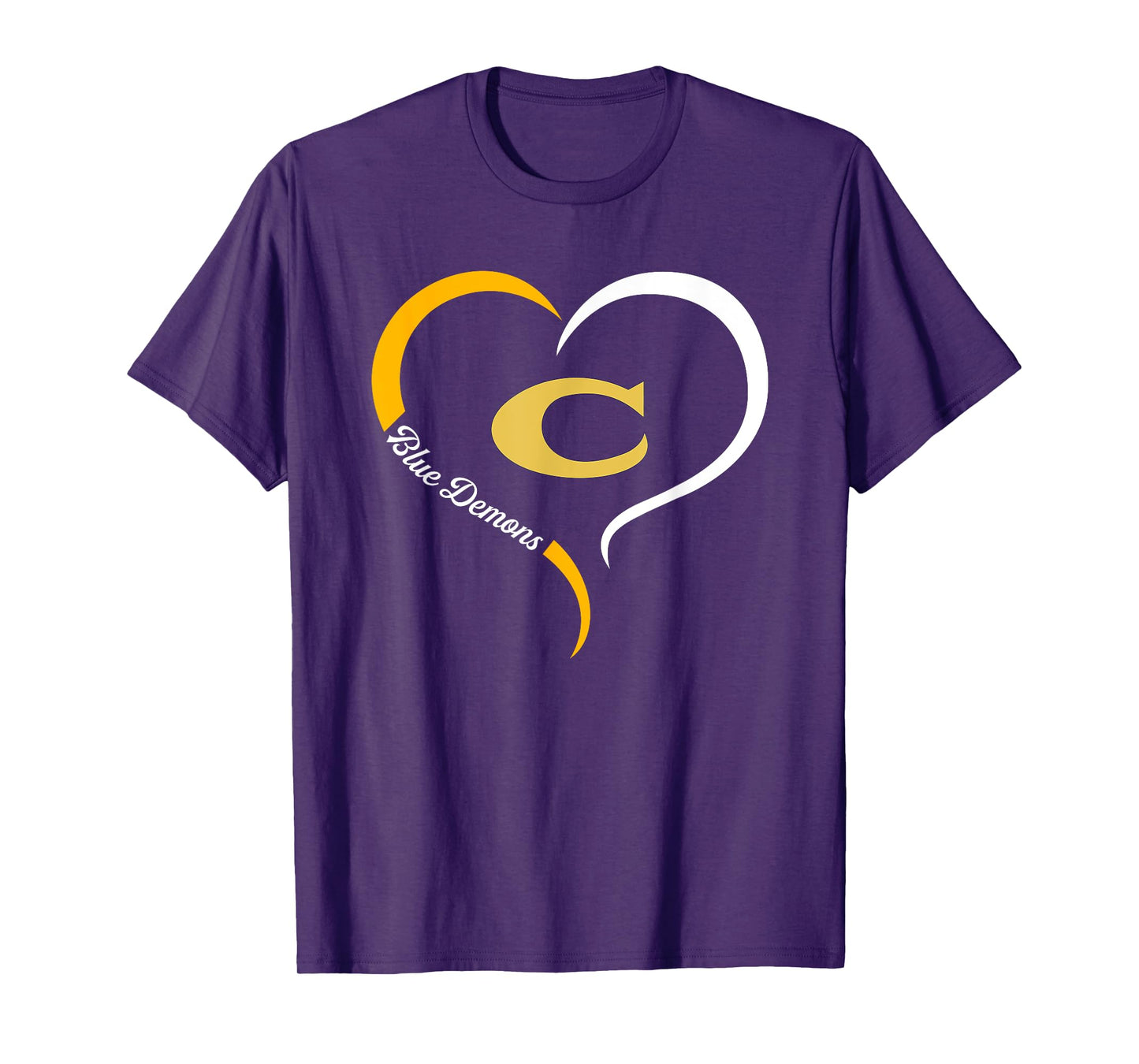 Christiansburg Blue Demons Logo Half Heart Slogan HS T-Shirt