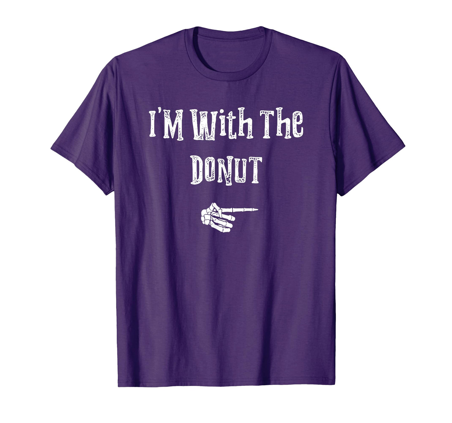 I'm With Donut Halloween Costume Funny Couples Matching T-Shirt