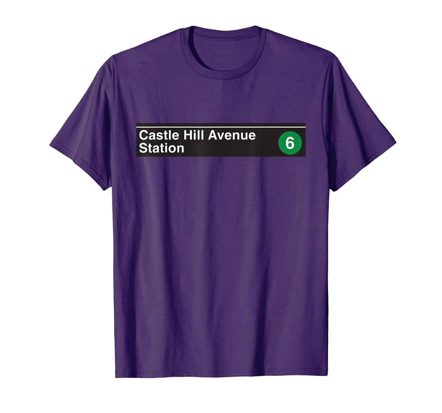 Castle Hill Ave Bronx New York NYC Subway Sign 6 Train T-Shirt