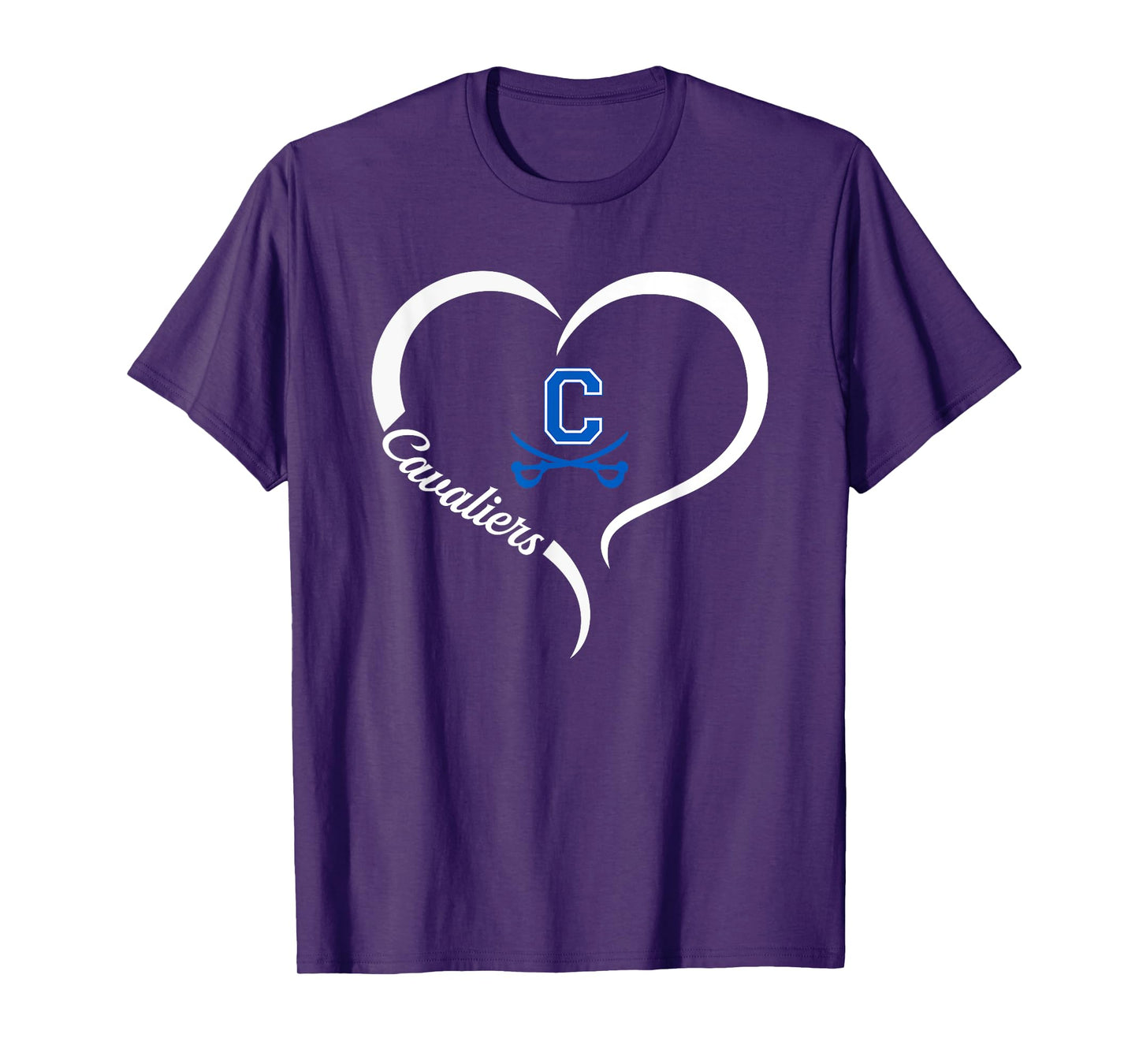Chillicothe Cavaliers Logo Half Heart Slogan HS T-Shirt