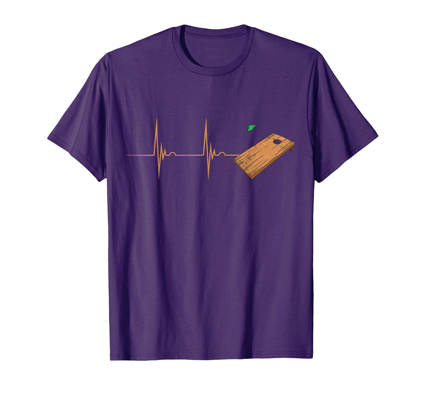 Cornhole Tossing Bag Board Heartbeat EKG Puls Toss Game T-Shirt