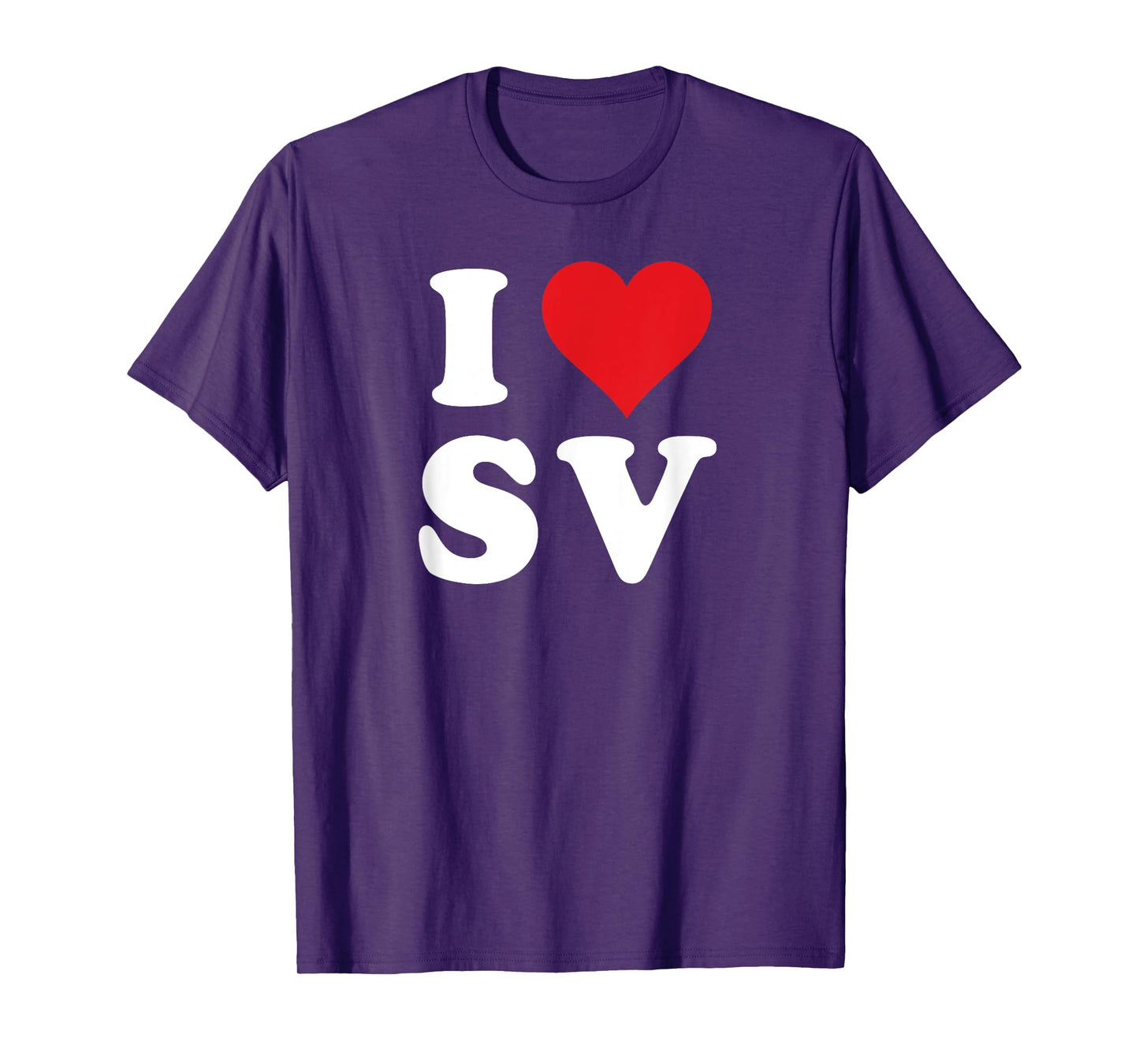 I Love SV Initials I Heart S.V. First Last Name S V T-Shirt