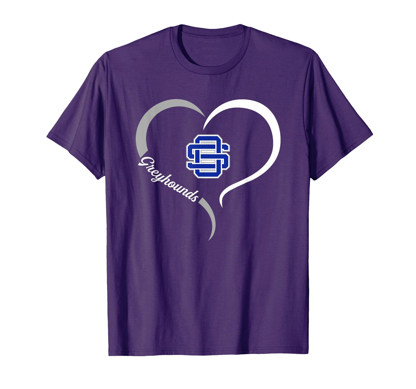 Ocean Springs Greyhounds Logo Half Heart Slogan HS T-Shirt