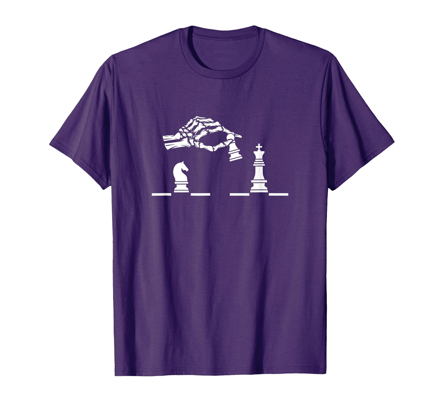 Skeleton Hands Playing Chess - Graphic Design T-Shirt