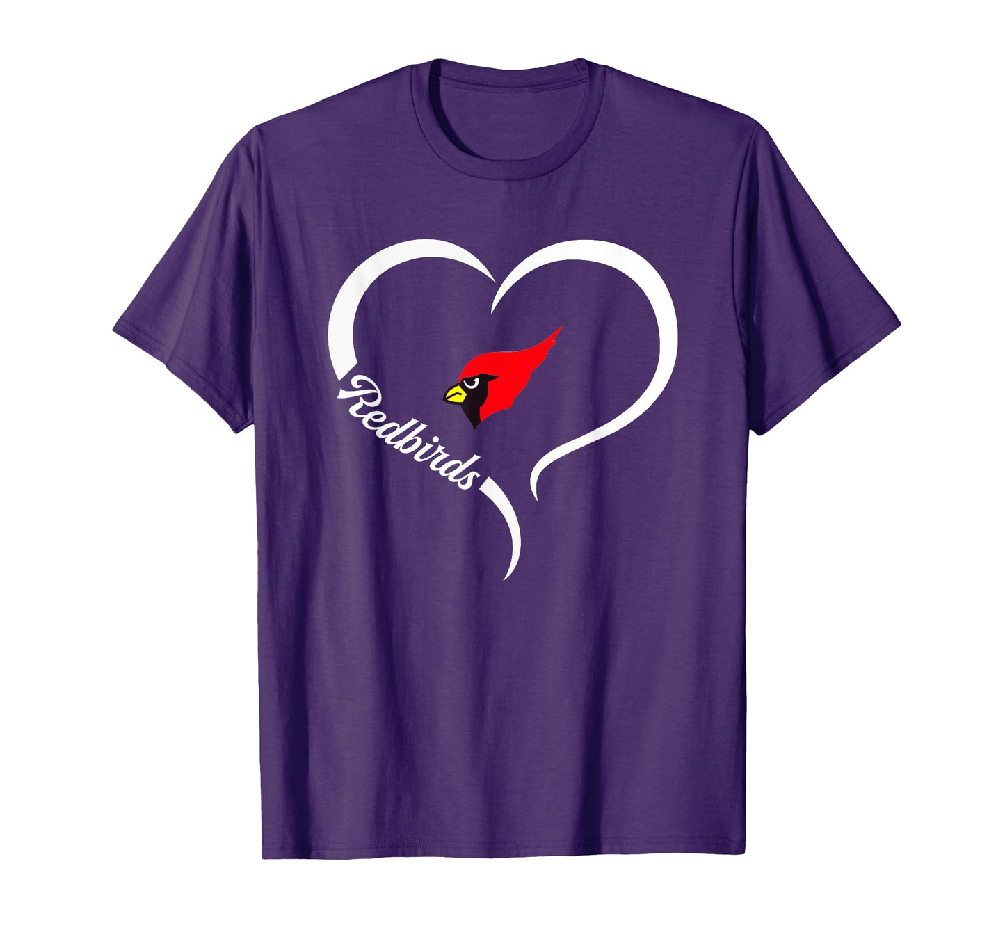 Metamora Township Redbirds Logo Half Heart Slogan HS T-Shirt