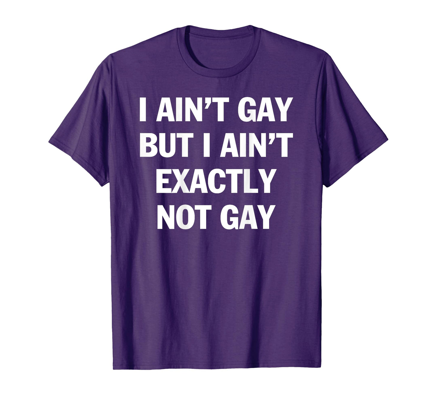 I Ain't Gay But I Ain't Exactly Not Gay LGBT Pride (On Back) T-Shirt