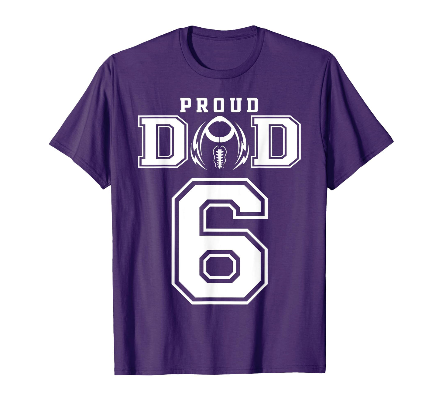 Custom Proud Football Dad Number 6 Personalized For Men T-Shirt