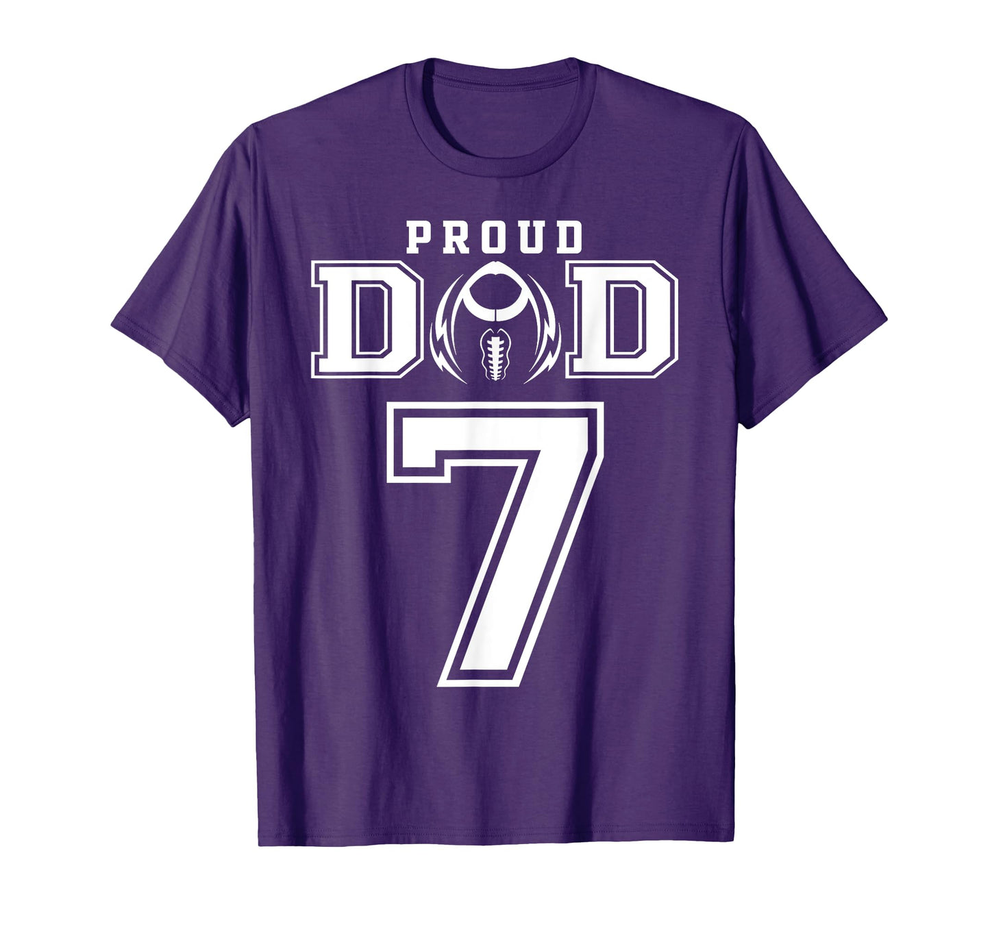 Custom Proud Football Dad Number 7 Personalized For Men T-Shirt